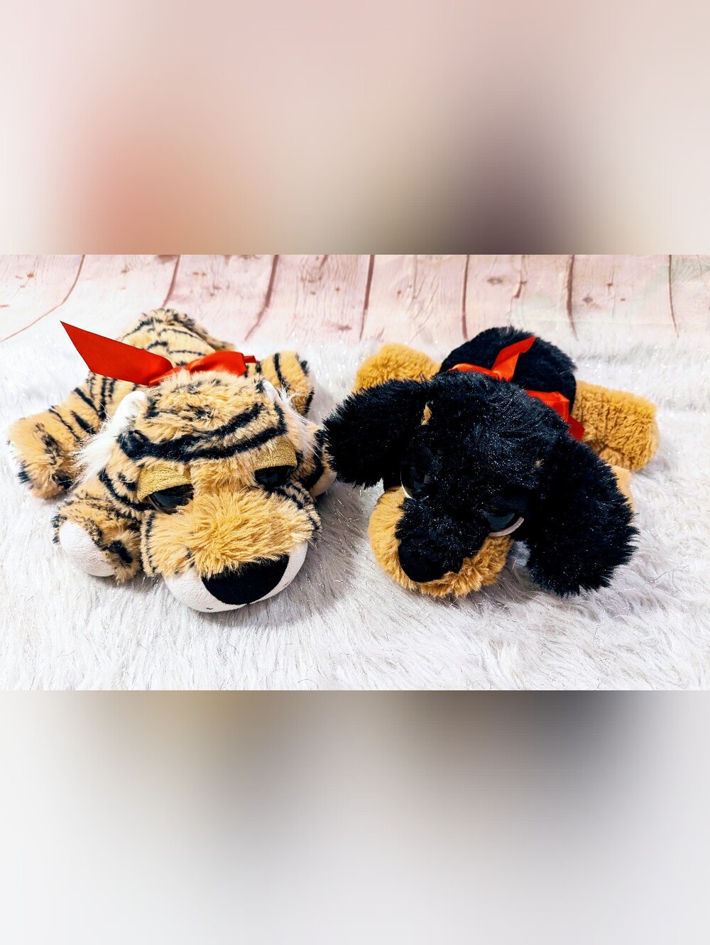 Dan Dee Sad Eyes Floppy Puppy And Tiger Plush Set